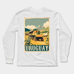 Uruguay Vintage Travel Art Poster Long Sleeve T-Shirt